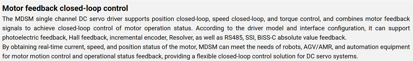 1 motor feedback closed-loop control 1 motor feedback closed-loop control